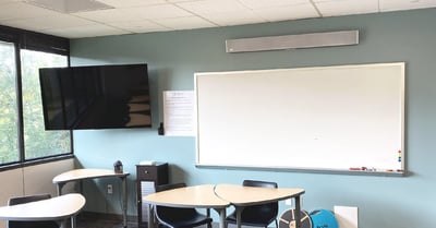 Hybrid classroom at THIRA Health equipped with Nureva audio