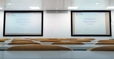 Hybrid learning classroom at the University of Chester featuring the HDL300 audio system