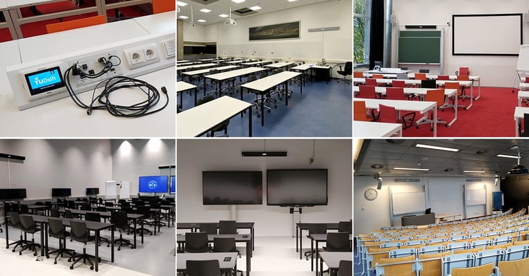 Several classrooms at TU Delft using Nureva audio