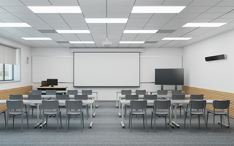 HDL310 audio conferencing system in a mid-size classroom