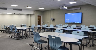 Nureva audio in classroom in University of North Carolina's Carroll Hall Building