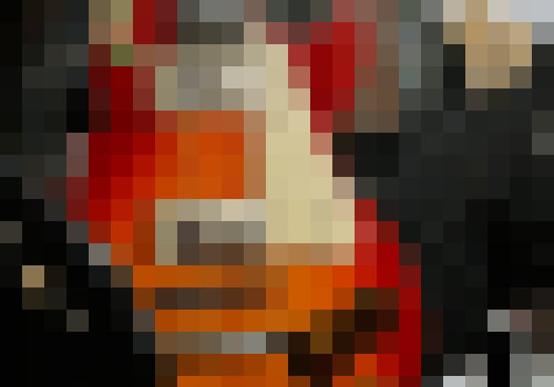 Low-res pixelated guitar image