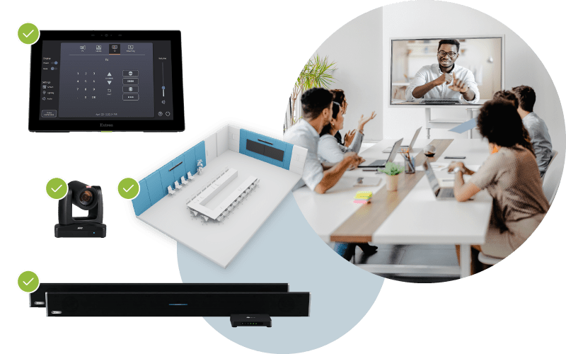 Simplify hybrid meetings and classes by pairing Nureva audio systems with Extron touchpanels