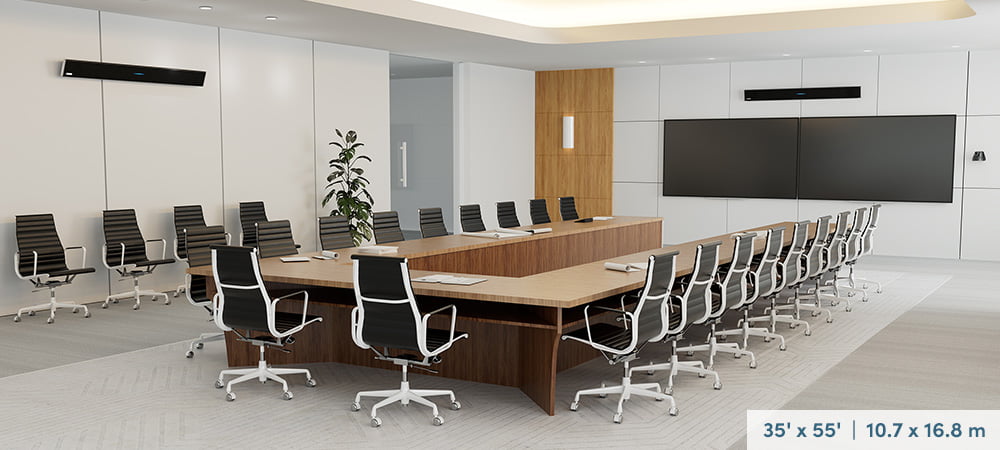 Extra-large boardroom featuring the Nureva HDL410 system