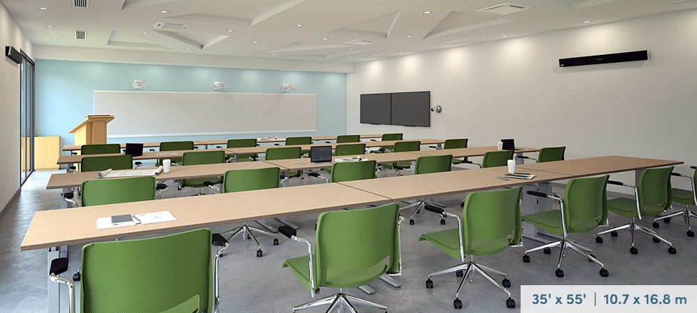 Training room featuring the Nureva HDL410 system