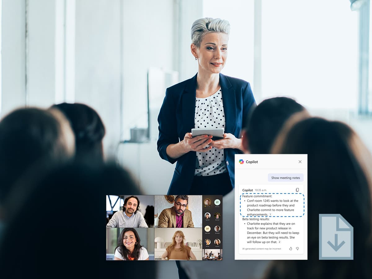 Meeting environment optimized for Microsoft Copilot with integrated audio conferencing and collaboration tools