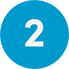 Blue circular icon with the number 2 in white, used as a step indicator or sequence marker in a process or instructional guide.