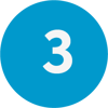 Blue circular icon with the number 3 in white, used as a step indicator or sequence marker in a process or instructional guide.