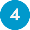 Blue circular icon with the number 4 in white, used as a step indicator or sequence marker in a process or instructional guide.
