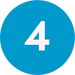 Blue circular icon with the number 4 in white, used as a step indicator or sequence marker in a process or instructional guide.