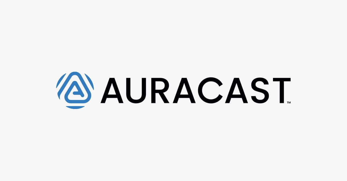 Auracast logo representing enterprise integration within a broader technology ecosystem.