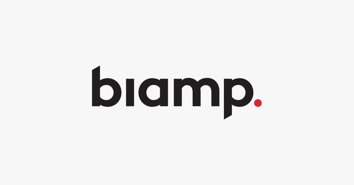 Biamp logo representing enterprise integration within a broader technology ecosystem.