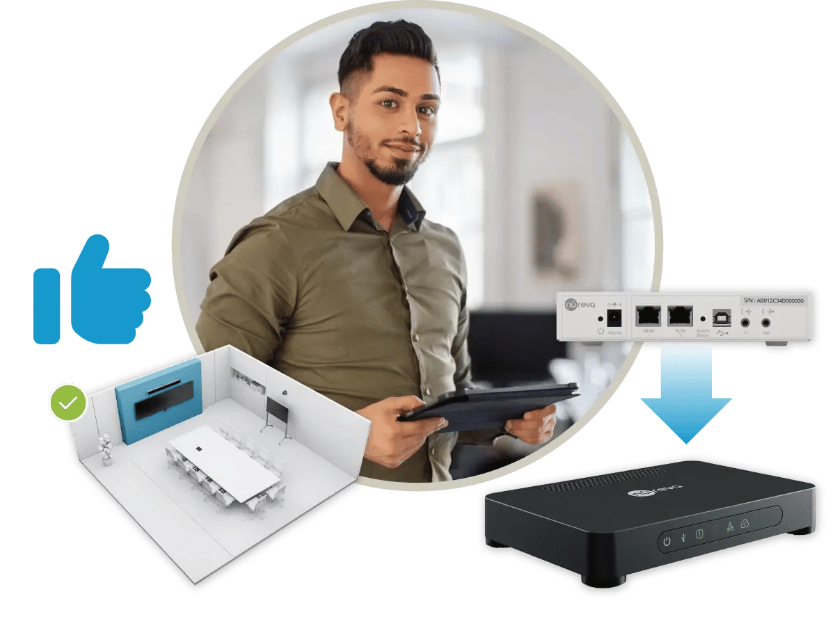 Graphic illustrating Nureva HDL upgrade program with next-gen connect module, showing transition from older HDL systems to HDL310 and HDL410 for enhanced audio performance in modern meeting spaces. Graphic illustrating Nureva HDL upgrade program with next-gen connect module, showing transition from older HDL systems to HDL310 and HDL410 for enhanced audio performance in modern meeting spaces.