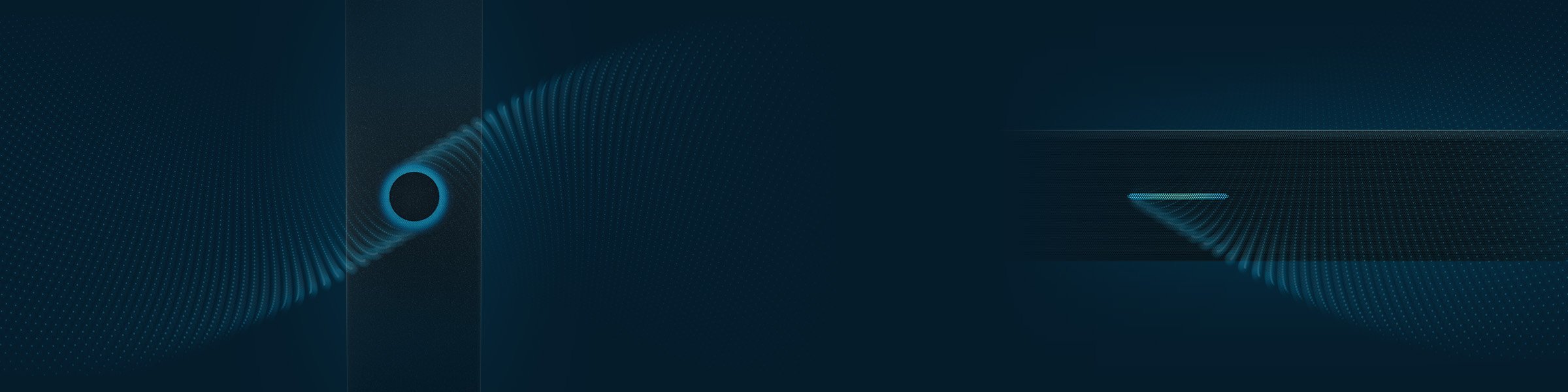 Nureva HDL and HDX audio systems featuring Microphone Mist technology, visualizing advanced virtual microphone coverage for large and extra-large meeting spaces to deliver clear, consistent sound.