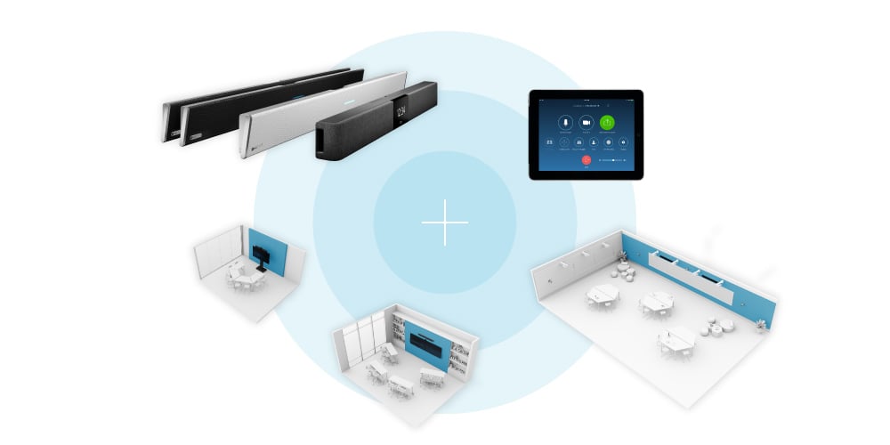 Nureva audio conferencing systems in small, mid-sized and large meeting spaces using Zoom