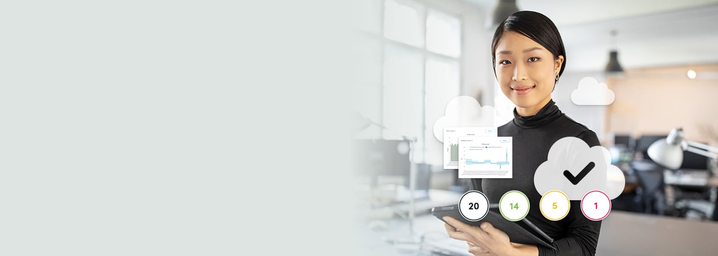 Nureva Console software dashboard with cloud-based device management and performance analytics, enabling remote monitoring and proactive audio system maintenance for collaboration spaces.